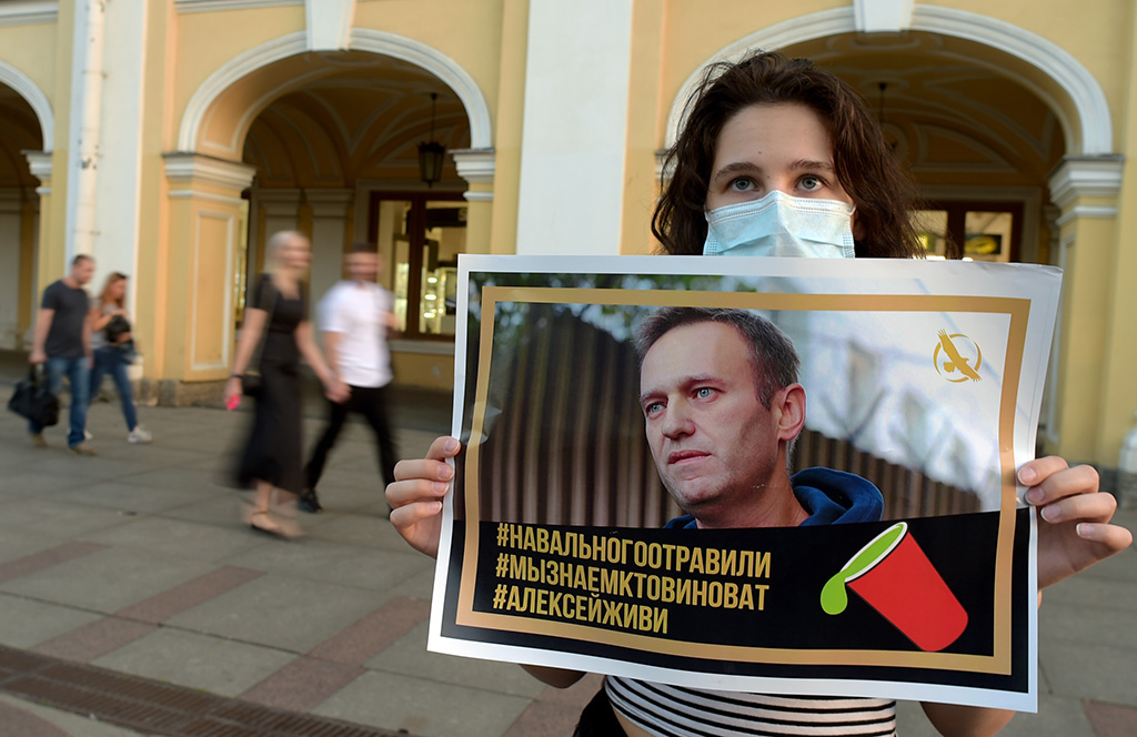 Unterstützung für den russischen Oppositionsführer Nawalny (Illustrationsbild: Olga Maltseva/AFP)