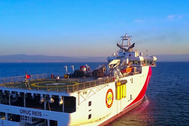 Turkisches Forschungsschiff Weiter Vor Griechischen Inseln Unterwegs