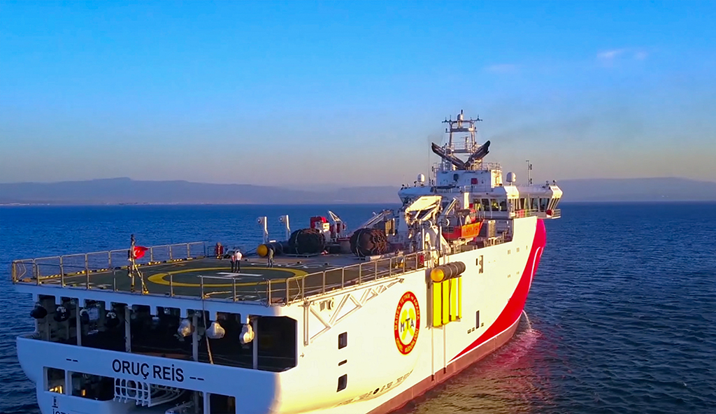 Das türkische Forschungsschiff "Oruc Reis" auf der Suche nach Erdgas im Mittelmeer (Bild: Turkish Defence Ministry/AFP)