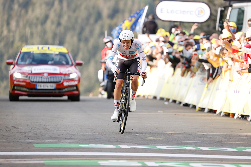 Tadej Pogacar gewinnt das Bergzeitfahren - und damit wohl auch die Tour de France 2020 (Bild: Belga-Pool)