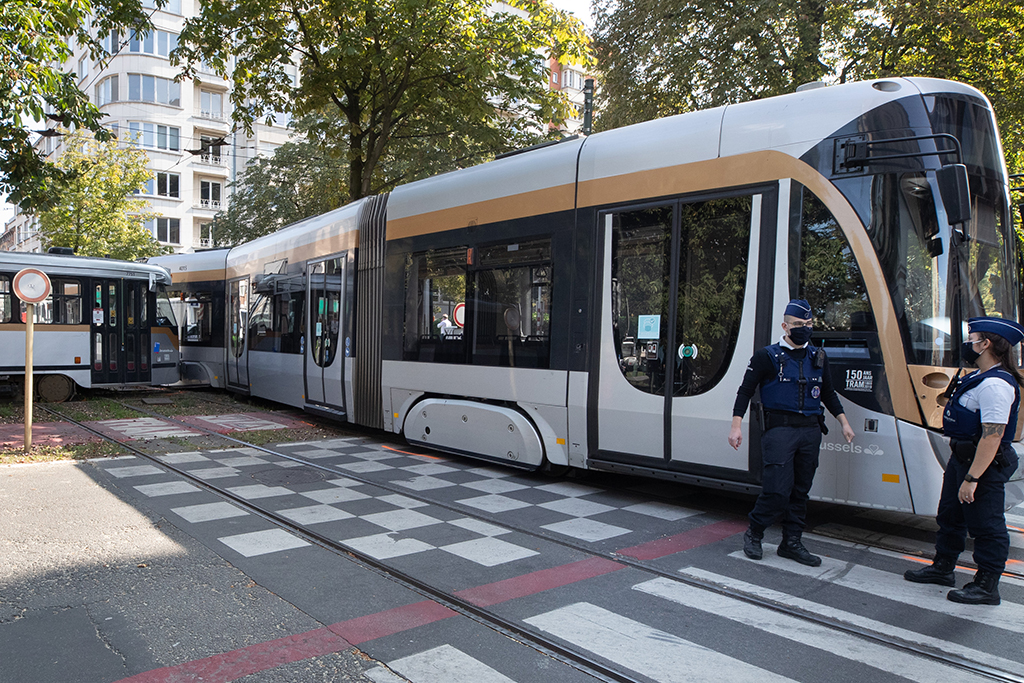 Kollision zwischen zwei Trams in Brüssel (Bild: Benoît Doppagne/Belga)
