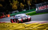 Der Audi von Markus Winkelhock, Dorian Boccolacci und Christopher Haase lag nach 18 Rennstunden vorn (Bild: Dirk Bogaerts Photography/SRO)