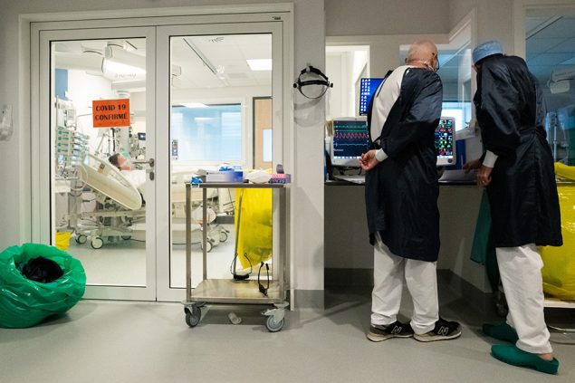 Die Covid-Station der Klinik CHC MontLégia in Lüttich (Bild: Benoit Doppagne/Belga)