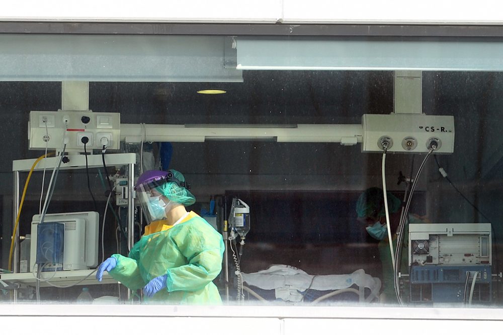 Die Corona-Station im La-Paz-Krankenhaus in Madrid (Foto: Pierre-Philippe Marcou/AFP)