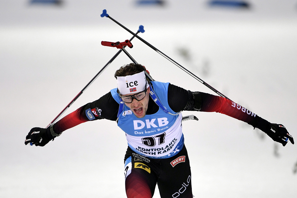 Biathlon: Der Norweger Sturla Holm Laegreid gewinnt das Einzel über 20 Kilometer (Bild: Markku Ulander/Lehtikuva/AFP)