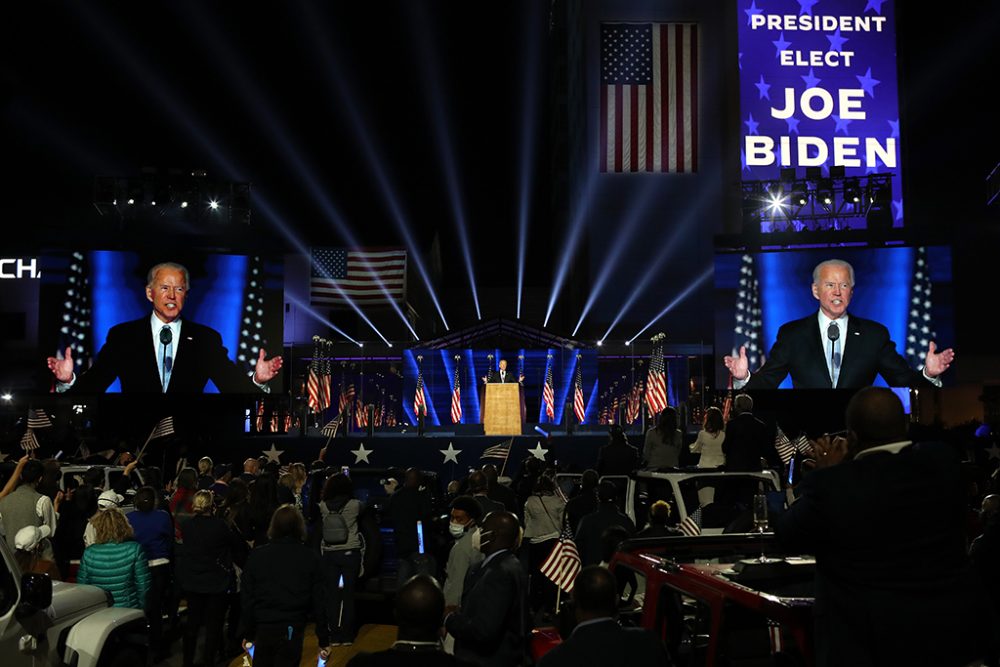 Joe Biden bei seiner Siegesrede (Bild: Tasos Katopodis/AFP)