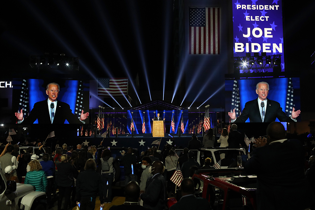 Joe Biden bei seiner Siegesrede (Bild: Tasos Katopodis/AFP)