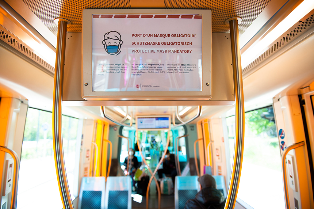Auch in Luxemburg gilt eine Maskenpflicht in den öffentlichen Verkehrsmitteln (Archivbild: Anthony Dehez/Belga)