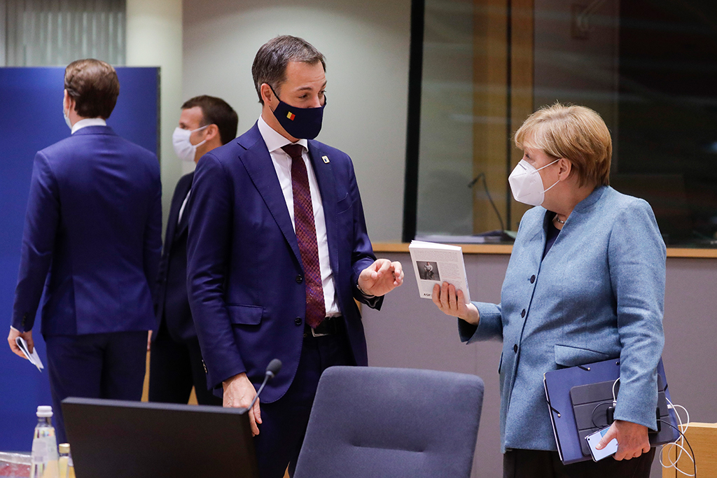 De Croo und Merkel beim EU-Gipfel im Oktober