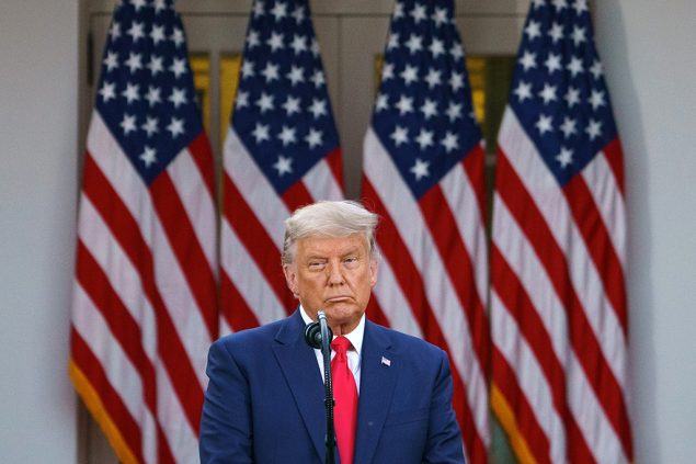 Donald Trump im Garten des Weißen Hauses (Bild: Mandel Ngan/AFP)