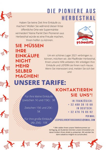 Pfadfinder Herbesthal liefern Einkäufe nach Hause - Flyer