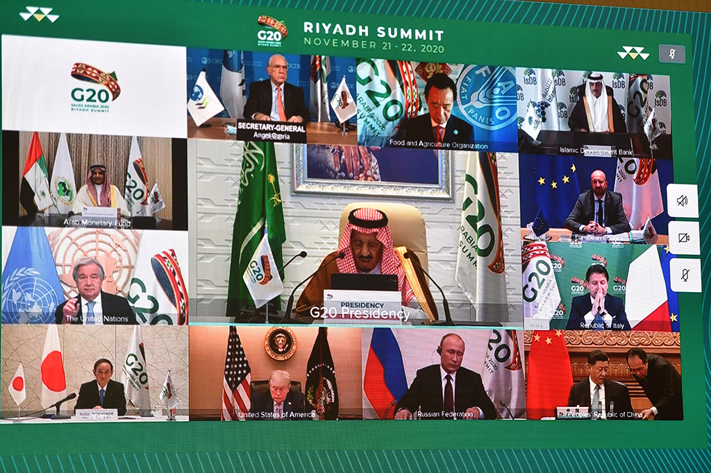 G20-Gipfel als Videokonferenz (Bild: Fayez Nureldine/AFP)