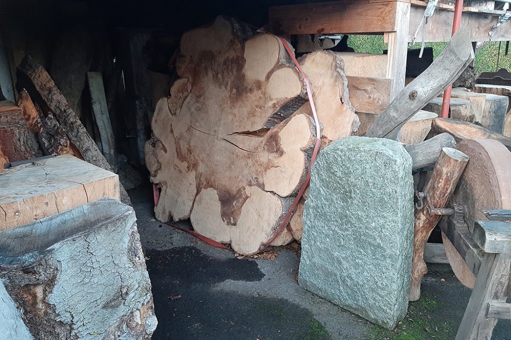 Das Lager von Schreiner Georg Thönnes in Eupen (Bild: Michaela Brück/BRF)