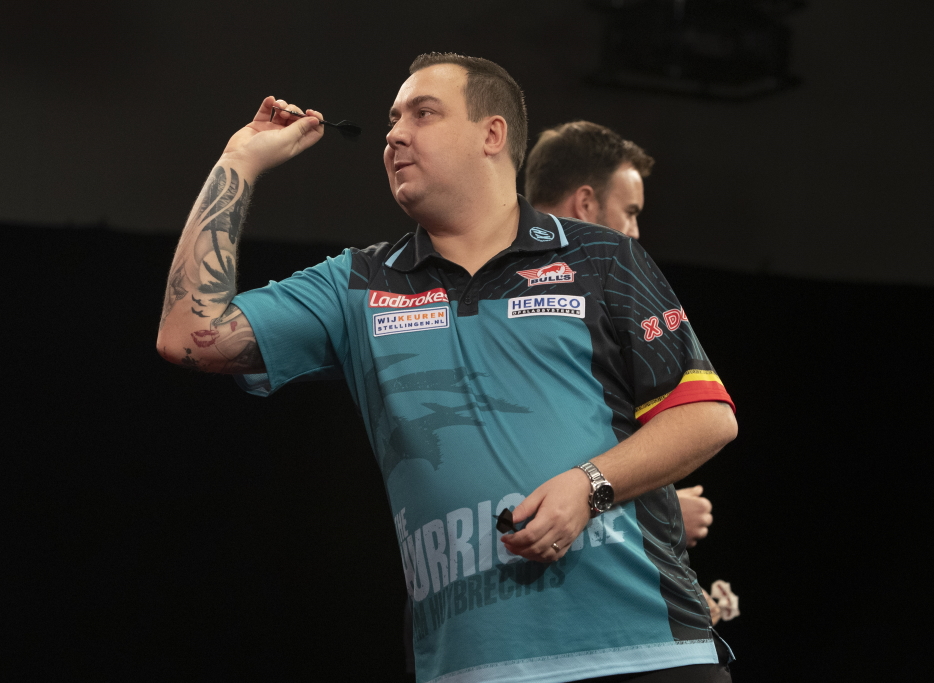 Kim Huybrechts bei den Players Championship Finals in Coventry am 27. November (Bild: Lawrence Lustig/PDC)