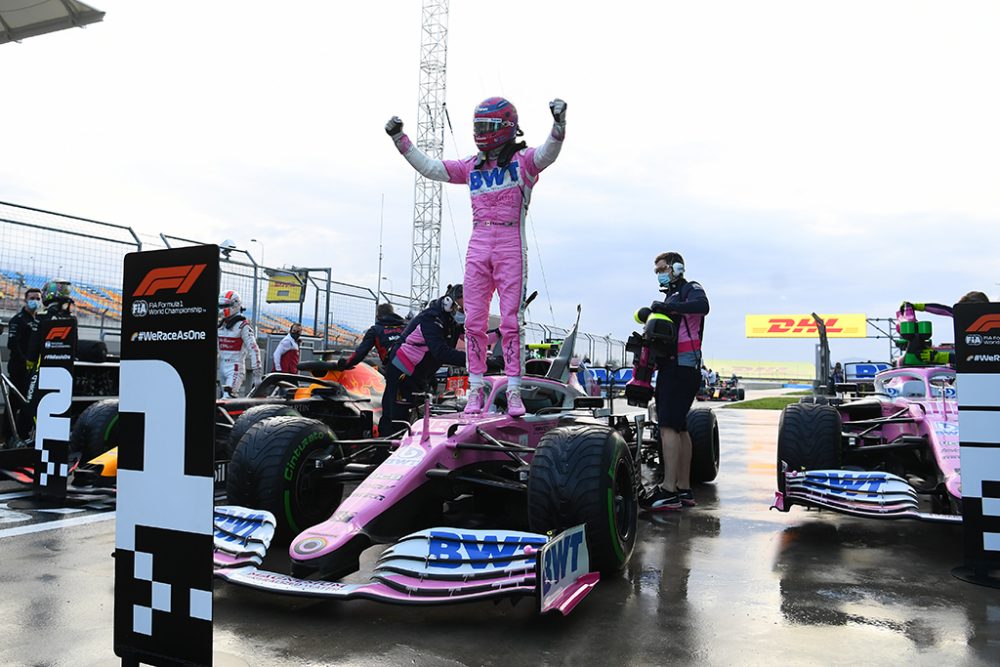 Lance Stroll sichert sich die Pole Position beim Formel-1-Rennen in der Türkei (Bild: Clive Mason/POOL/AFP)