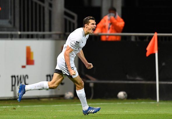 Menno Kochs Treffer rettet der AS Eupen einen Punkt. Bild: John Thys/Belga