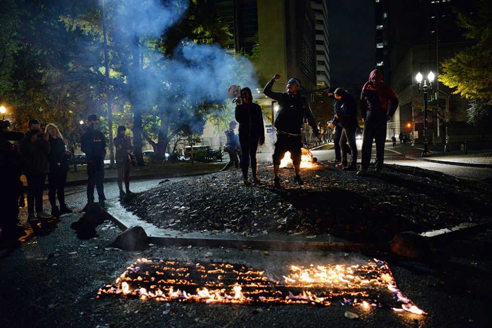 Proteste in Oregon nach der Wahl (Bild: Ankur Dholakia/AFP)