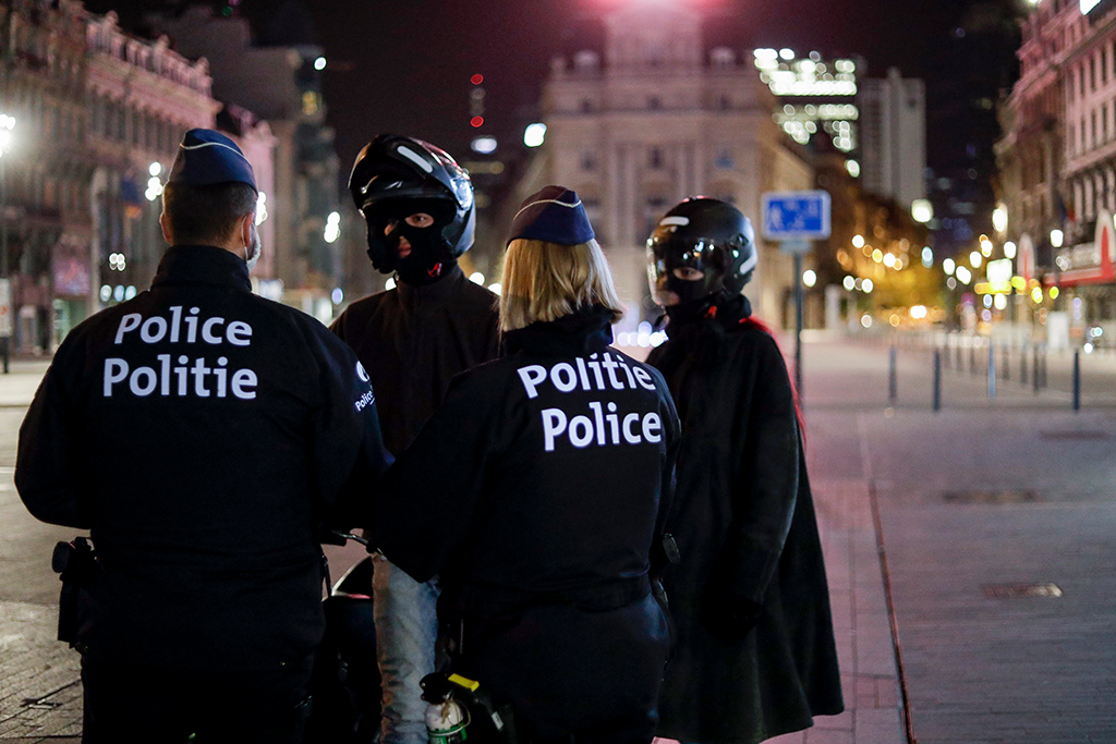 Polizeikontrolle während der Sperrstunde in Brüssel (Bild vom November 2020: Thierry Roge/Belga)