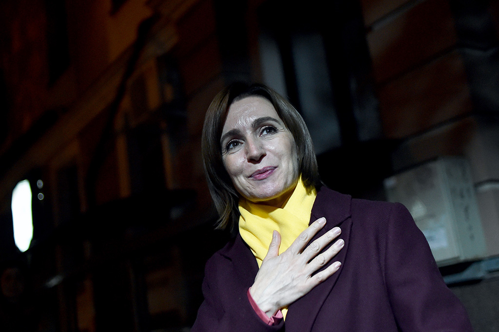 Maia Sandu am Wahlabend (Bild: Sergei Gapon/AFP)