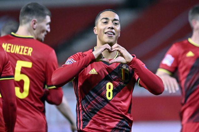 Youri Tielemans brachte die Belgier mit 1:0 in Führung. Bild: Dirk Waem/Belga