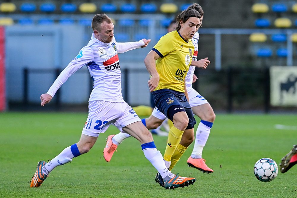 Christian Brüls (vorne) beim Spiel von Westerlo bei Union Saint-Gilloise am 20.12. (Bild: Laurie Dieffembacq/Belga)