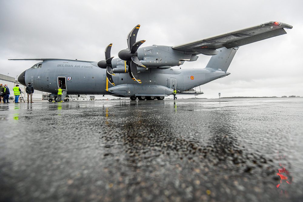 Militärfrachtflugzeug A400M in Melsbroek gelandet (Bild: Laurie Dieffembacq/Belga)