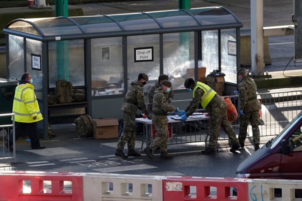 Testzentrum am Hafen von Dover am 25.12. (Bild: Niklas Hallen/AFP)