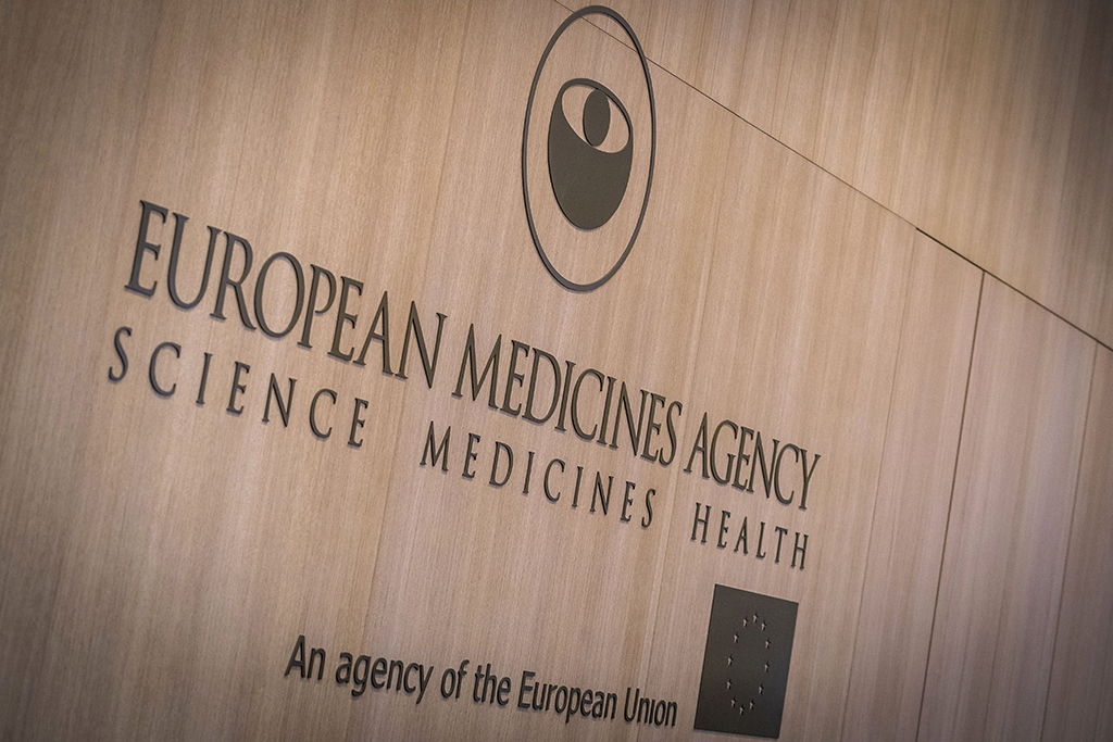 Logo der Europäischen Arzneimittel-Behörde (EMA) (Archivbild: Lex van Lieshout/ANP/AFP)