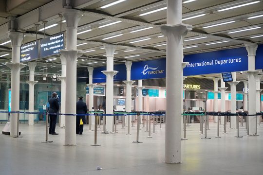 Eurostar am St Pancras International Bahnhof in London