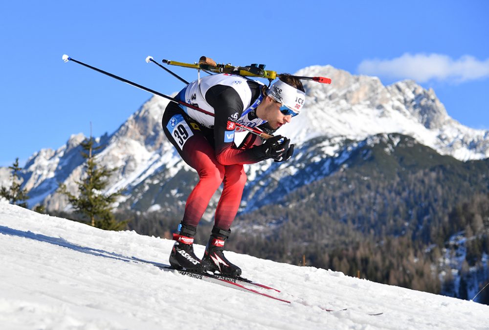 Der norwegische Biathlet Sturla Holm Laegreid (Bild: Barbara Gindl/APA/AFP)