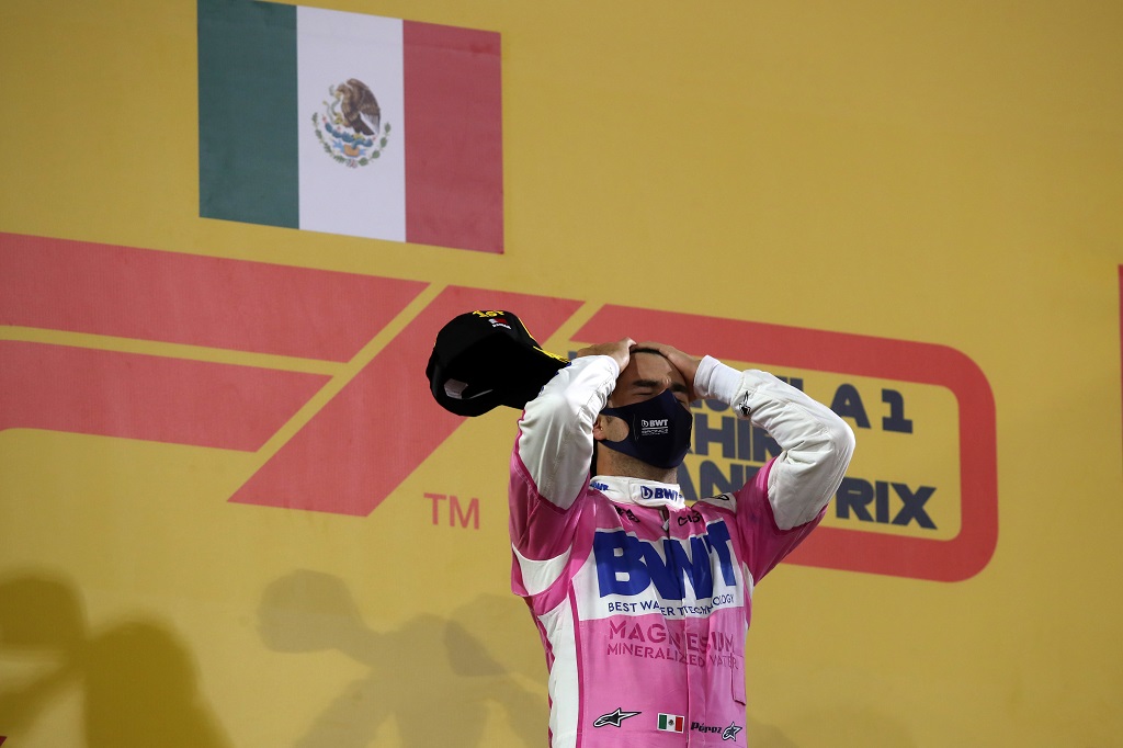 Sergio Perez konnte den eigenen Sieg kaum fassen (Archivbild: Tolga Bozoglu/AFP).