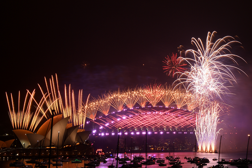 Feuerwerk zum Jahreswechsel in Sydney (Bild: Saeed Khan/AFP)