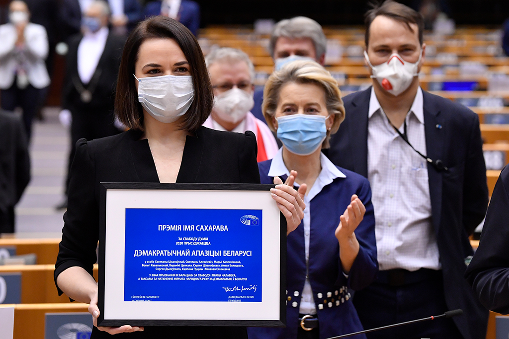 Sacharow-Preis für Swetlana Tichanowskaja (Bild: John Thys/Pool/AFP)