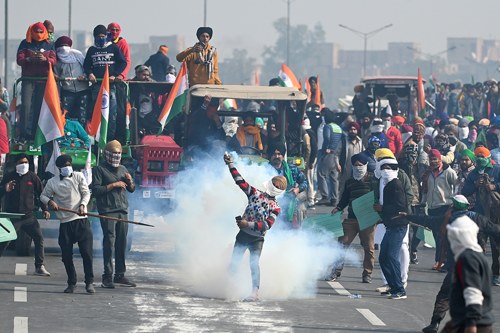 Bauernproteste in Neu-Delhi am 26. Januar (Bild: Sajjad Hussain/AFP)