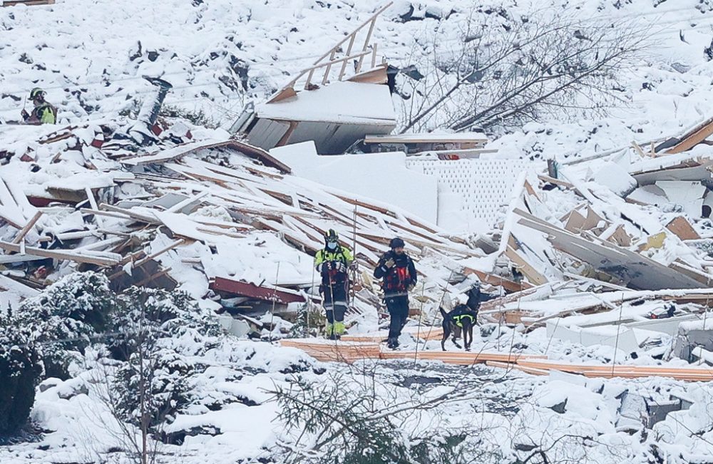 Erdrutsch in Norwegen (Bild: Tor Erik Schroeder/NTB/AFP)