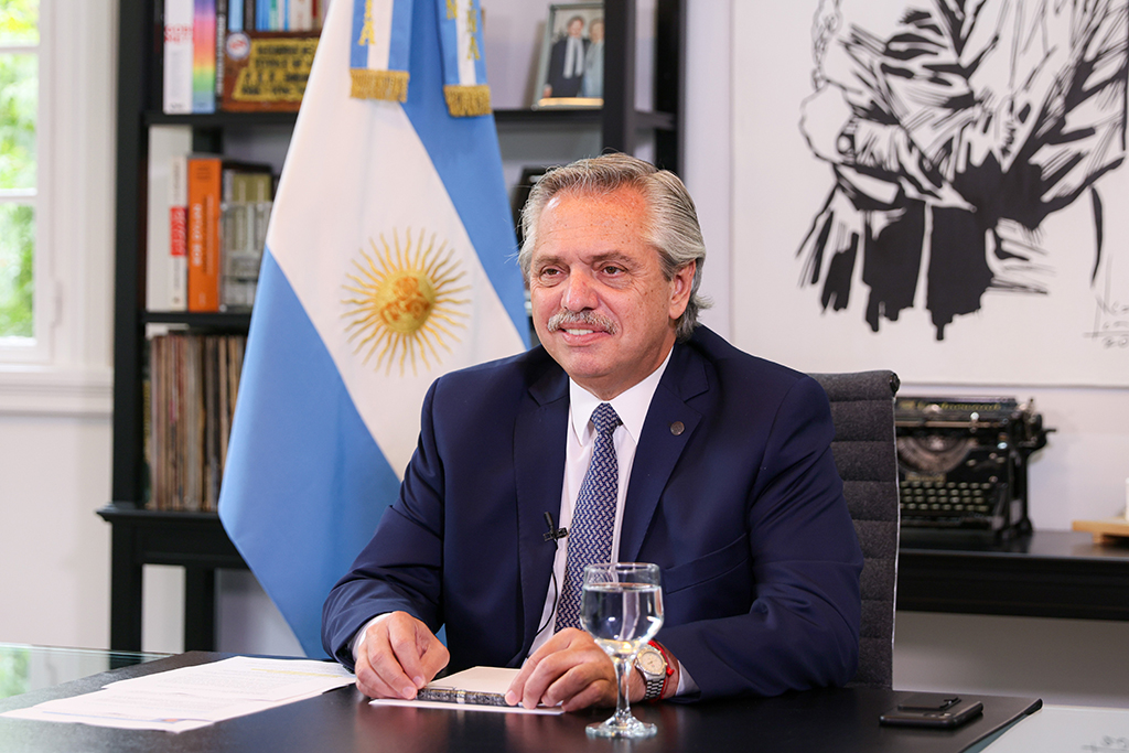 Der argentinische Präsident Alberto Fernández (Archivbild: Argentina's Presidency Press Office/AFP)