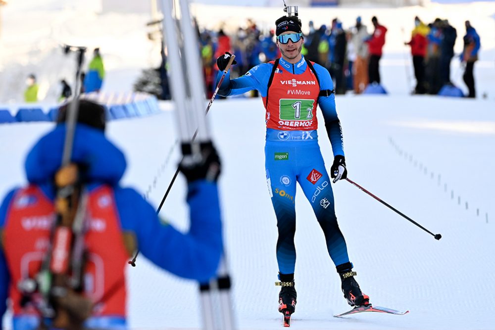 Frankreich gewinnt die Single-Mixed-Staffel in Oberhof (Bild: Tobias Schwarz/AFP)