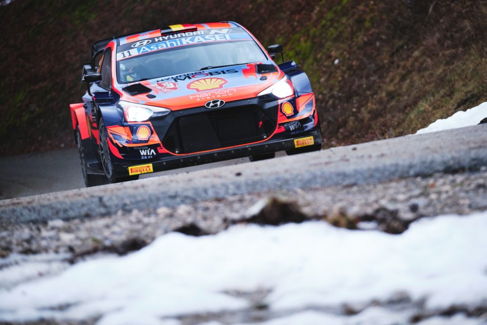 Thierry Neuville/Martijn Wydaeghe bei der Rallye Monte-Carlo (Bild: Romain Thuillier/Hyundai Motorsport)