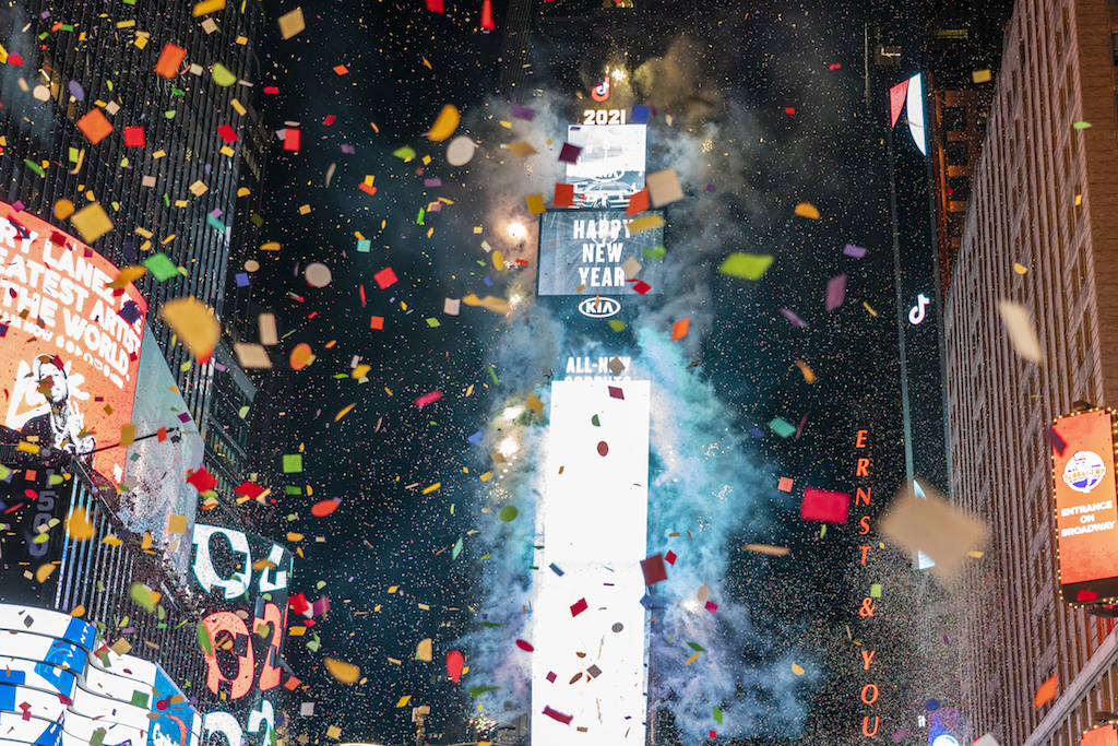 Silvester am New Yorker Times Square (Bild: Corey Sipkin/AFP)