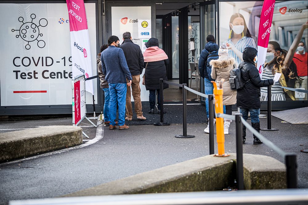 Corona-Testzentrum am Brüsseler Flughafen Zaventem