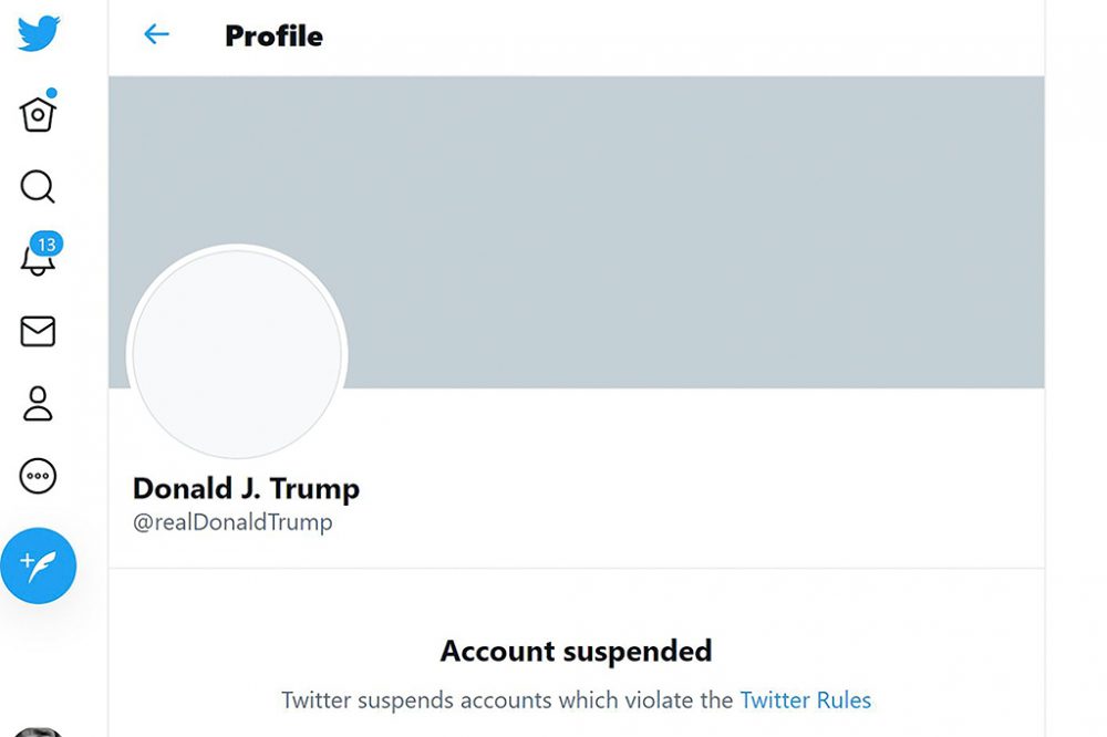 Twitter-Konto von US-Präsident Trump dauerhaft gesperrt (Bild: Twitter/AFP)