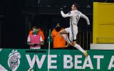 Eupen's Smail Prevljak celebrates after scoring during a soccer match between Cercle Brugge and KAS Eupen, Saturday 09 January 2021 in Brugge, on the advanced day thirty of the 'Jupiler Pro League' first division of the Belgian championship. BELGA PHOTO BRUNO FAHY