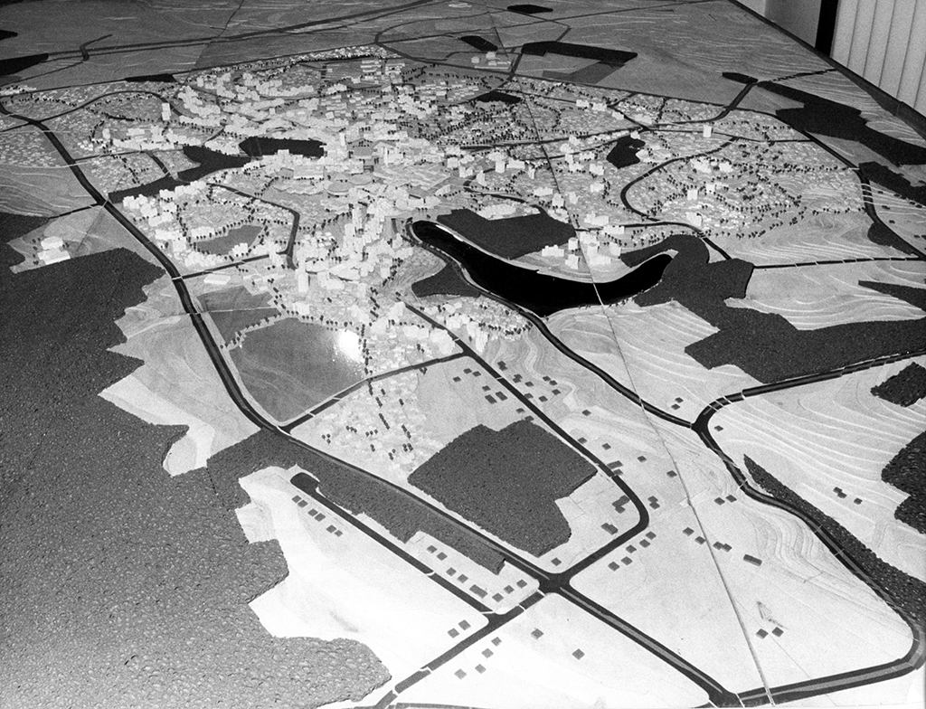 Maßstabgetreues Modell von Louvain-la-Neuve vom 20.1.1971 (Bild: Belga-Archiv)