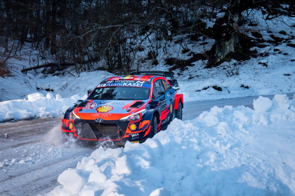 Thierry Neuville/Martijn Wydaeghe bei der Rallye Monte-Carlo (Bild: Fabien Dufour/Hyundai Motorsport)