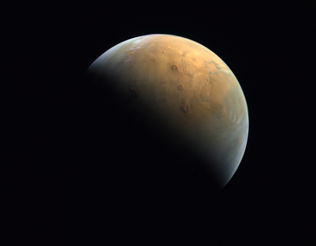 Raumsonde der Vereinigten Arabischen Emirate schickte erstes Mars-Foto (Bild: United Arab Emirates Space Agency/AFP)