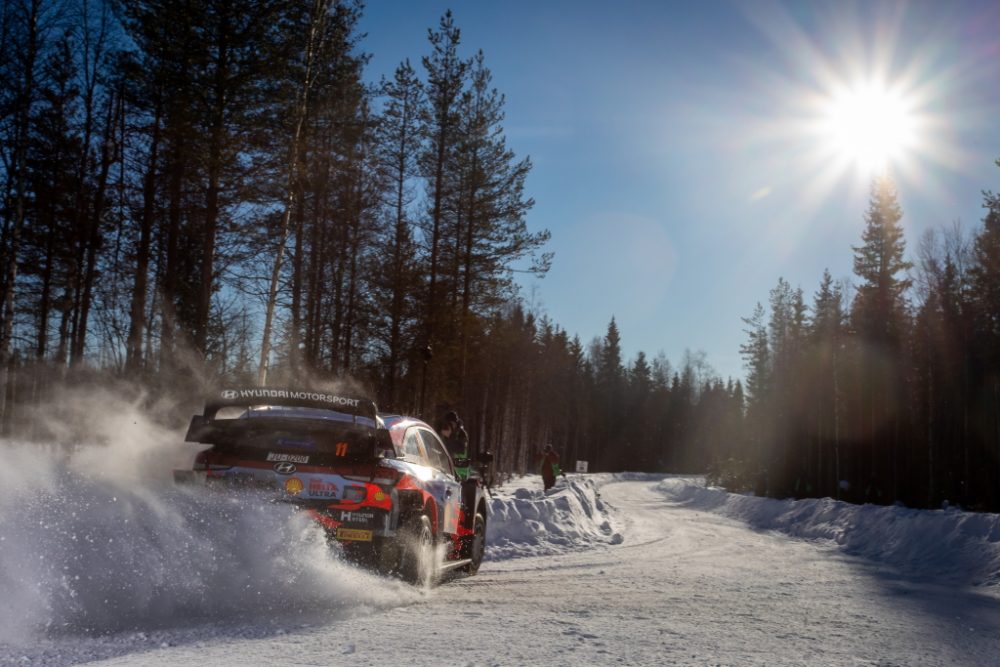 Thierry Neuville/Martijn Wydaeghe bei der Arctic Rallye Finnland (Bild: Fabien Dufour/Hyundai Motorsport)