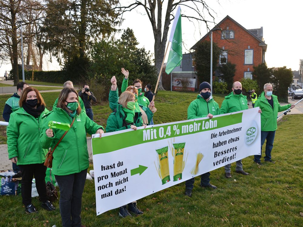 Protest-Aktion in Eupen (Bild: CSC)