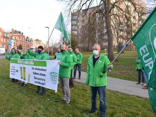 Protest-Aktion in Eupen (Bild: CSC)