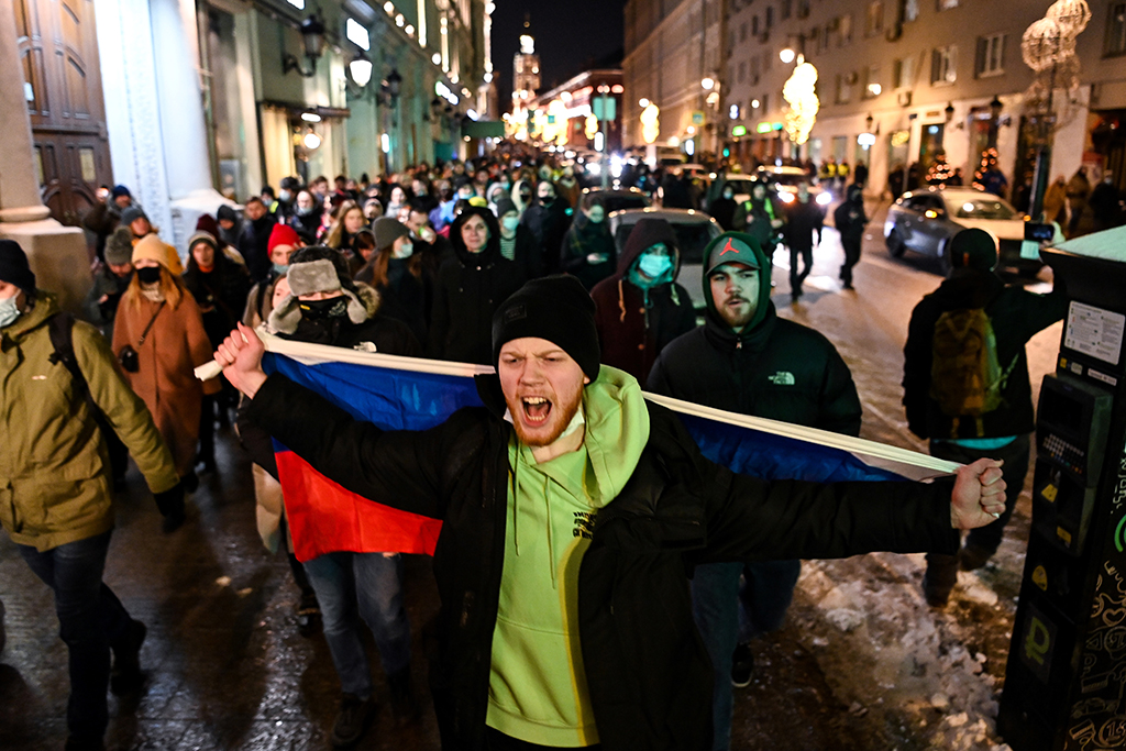 Proteste in Moskau am 2.2. (Bild: Kirill Kudryavtsev/AFP)