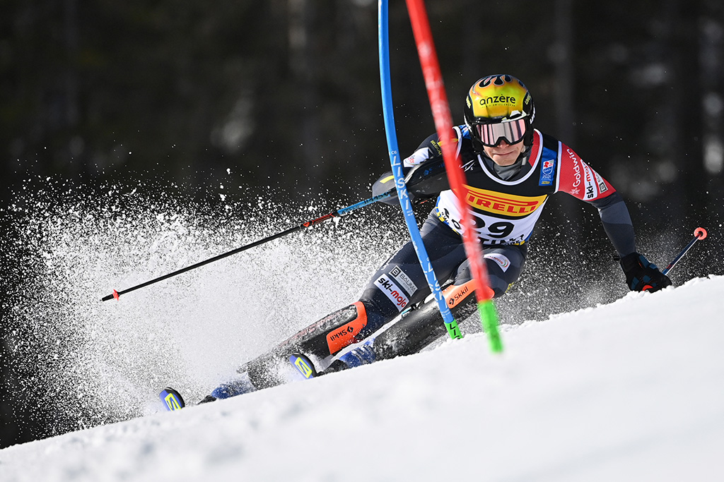 Armand Marchant am 21. Februar bei der alpinen Skiweltmeisterschaft in Cortina d'Ampezzo (Bild: Fabrice Coffrini/AFP)